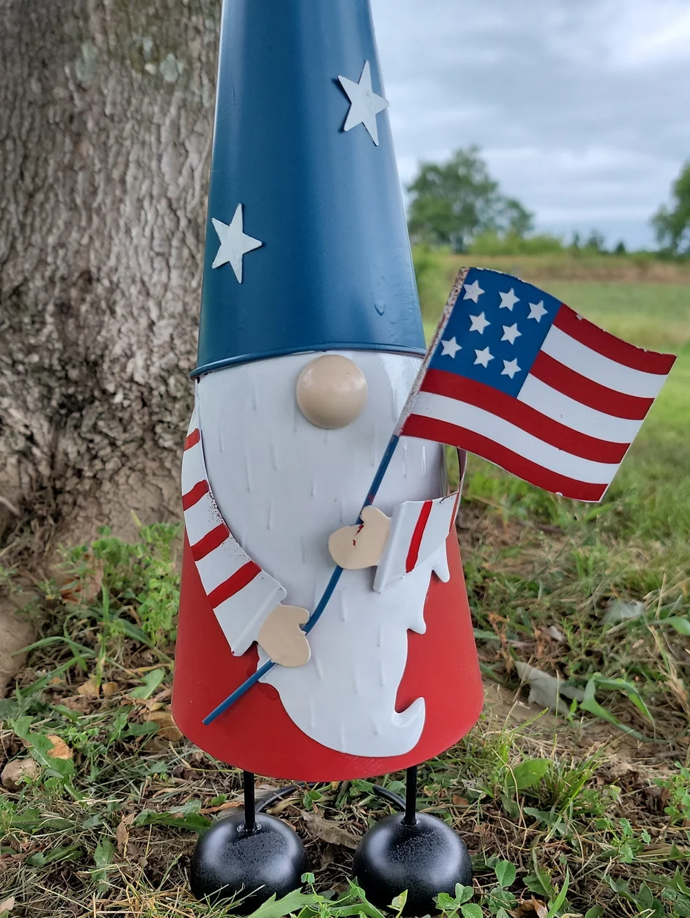 Metal Patriotic Bouncing Gnome